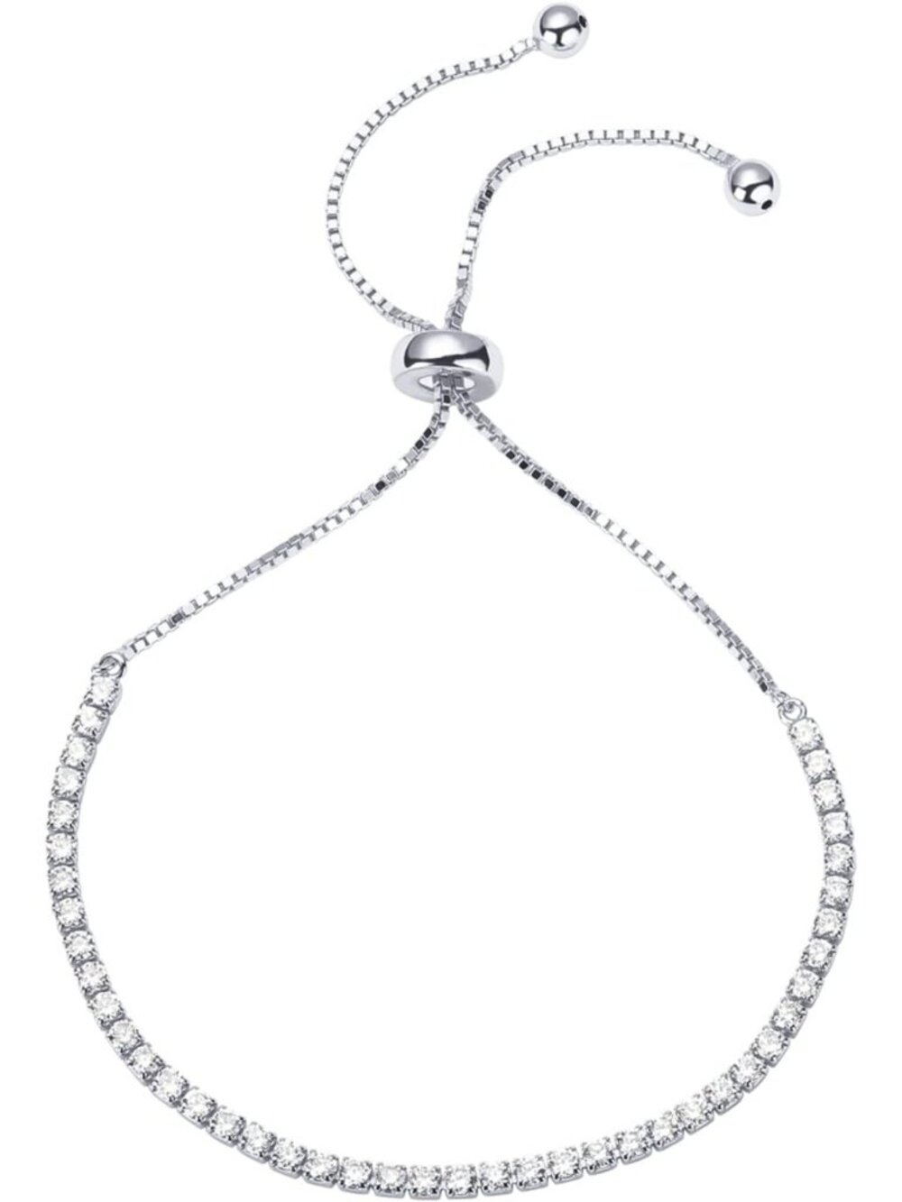 Stunning 14K Gold Plated Adjustable Tennis Bracelet with CZ Stones for Women